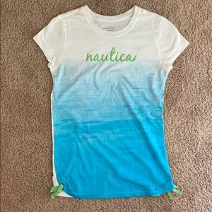 NAUTICA white and blue ombré top